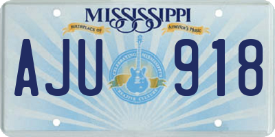 MS license plate AJU918