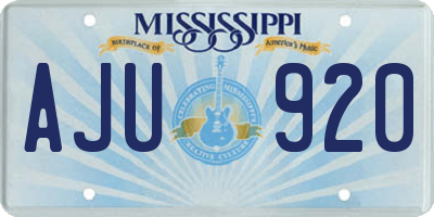 MS license plate AJU920