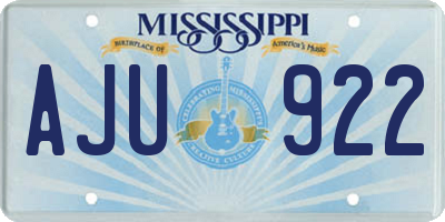 MS license plate AJU922