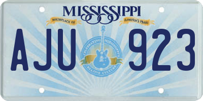 MS license plate AJU923