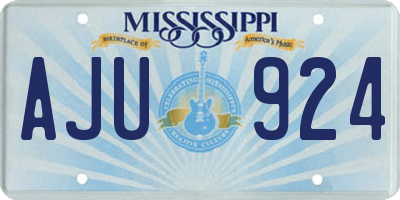 MS license plate AJU924