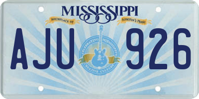 MS license plate AJU926