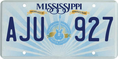 MS license plate AJU927