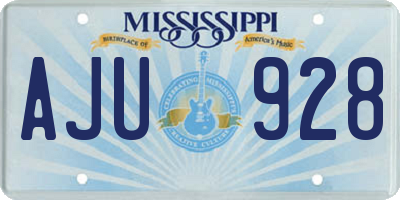 MS license plate AJU928