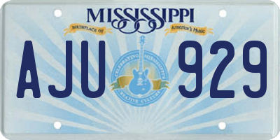 MS license plate AJU929