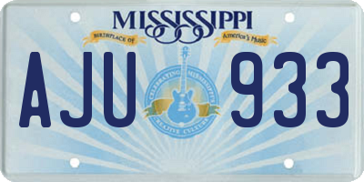 MS license plate AJU933
