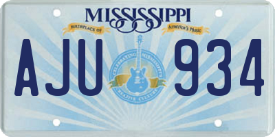 MS license plate AJU934