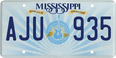 MS license plate AJU935