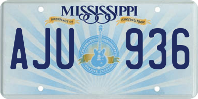 MS license plate AJU936