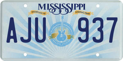 MS license plate AJU937