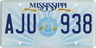 MS license plate AJU938
