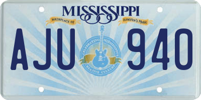 MS license plate AJU940