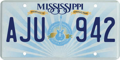 MS license plate AJU942
