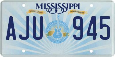 MS license plate AJU945