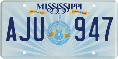 MS license plate AJU947