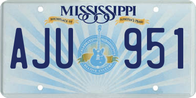 MS license plate AJU951