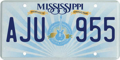 MS license plate AJU955