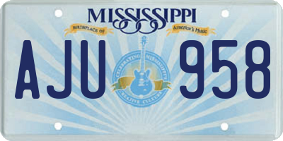 MS license plate AJU958