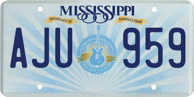 MS license plate AJU959