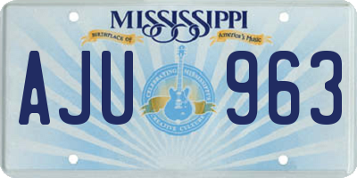 MS license plate AJU963