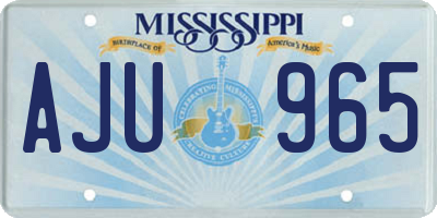 MS license plate AJU965
