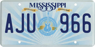 MS license plate AJU966