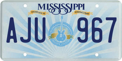 MS license plate AJU967