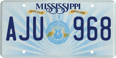MS license plate AJU968