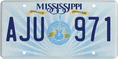 MS license plate AJU971