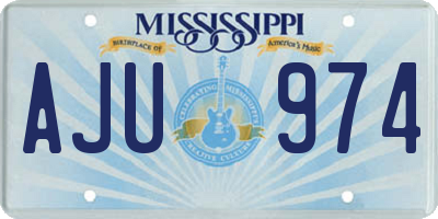 MS license plate AJU974