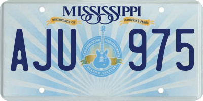 MS license plate AJU975