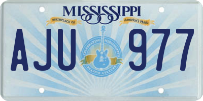 MS license plate AJU977