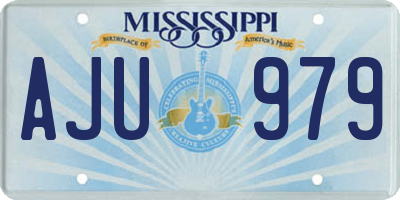 MS license plate AJU979