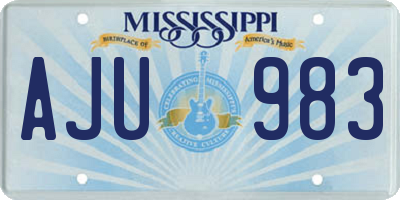 MS license plate AJU983
