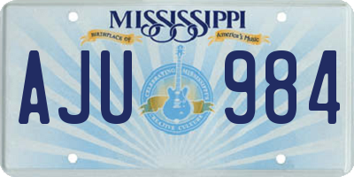 MS license plate AJU984