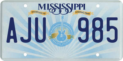 MS license plate AJU985
