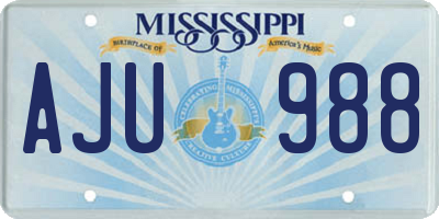 MS license plate AJU988