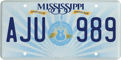 MS license plate AJU989