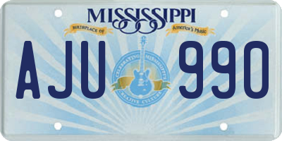 MS license plate AJU990