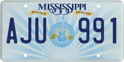 MS license plate AJU991