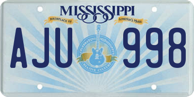 MS license plate AJU998