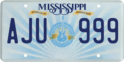MS license plate AJU999