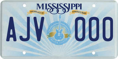 MS license plate AJV000