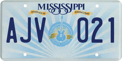 MS license plate AJV021