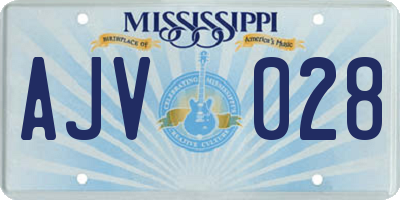 MS license plate AJV028