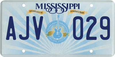 MS license plate AJV029
