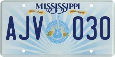 MS license plate AJV030