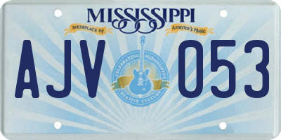 MS license plate AJV053
