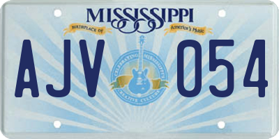MS license plate AJV054
