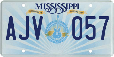 MS license plate AJV057